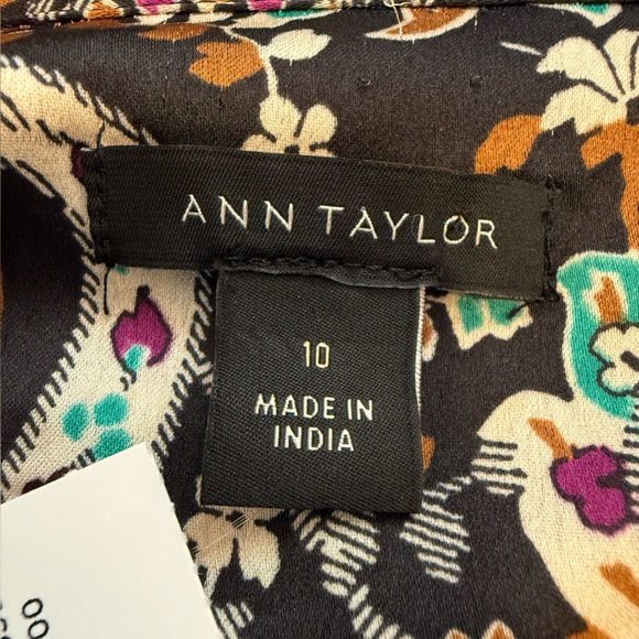 NWT Ann Taylor Midi Long Sleeve Floral Paisley Belted Buttoned Shirtdress - Picture 10 of 14